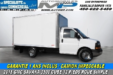 2018 GMC SAVANA 3500 CUBE 12 PIEDS ROUE SIMPLE / AUCUNE INSPECTI Image# 1