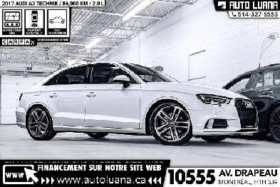 2017 AUDI A3 TECHNIK AWD/TOIT/NAV/KEYLESS/CUIR/CAPTEURS PROX./86 Image# 1