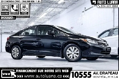 2012 HONDA Civic LX BLUETOOTH/GROUPE ELECTRIQUE/AC/CARFAX PROPRE Image# 1