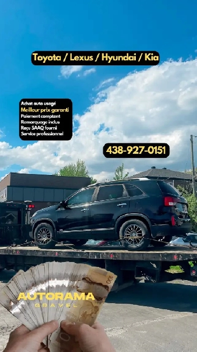 Achat d’auto pour feraille/recyclage avec recu SAAQ / paie cash Image# 1