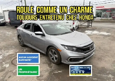 2019 Honda Civic LX CARFAX PARFAIT DÉM à DiST. 8 PNEUS Image# 1
