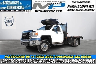 Gmc Sierra 3500HD 4X4 DIESEL DURAMAX PLATEFORME DE 11 PIEDS AVEC Image# 1