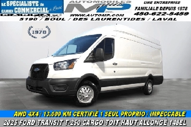 Ford Transit Cargo Van T-250 148'EL TOIT HAUT ALLONGÉ / AWD / 4X Image# 1