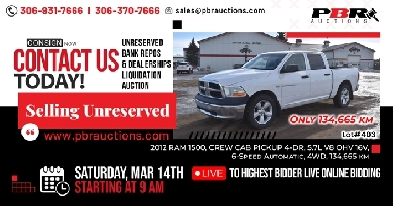 2012 RAM 1500 - Selling Unreserved at PBR Auctions Image# 1