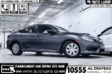 2016 HONDA Civic LX CAMERADEMARREURPNEUS HIVER107000km