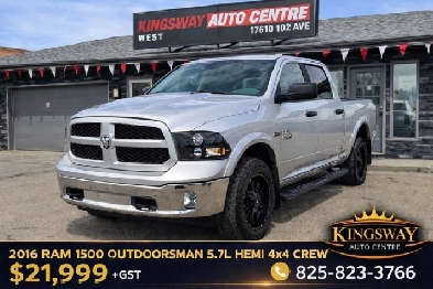 2016 RAM 1500 OUTDOORSMAN  57L HEMI V8  4X4 ACCIDENT FREE