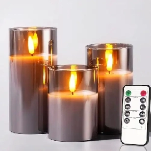 NewGlass Battery Operated LED Flameless Candles with Remote an