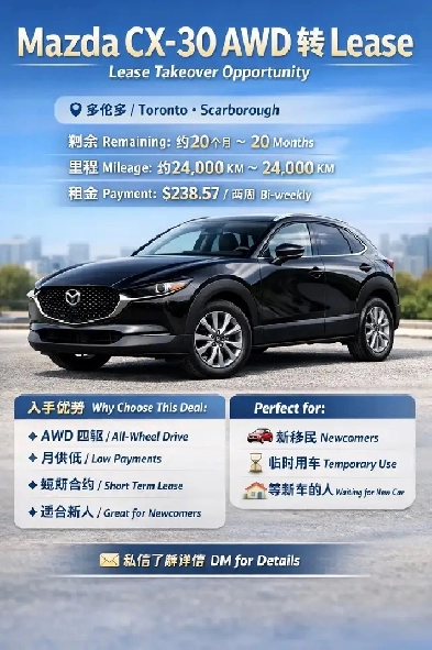 Mazda CX30 GS AWD 2025 Lease Takeover