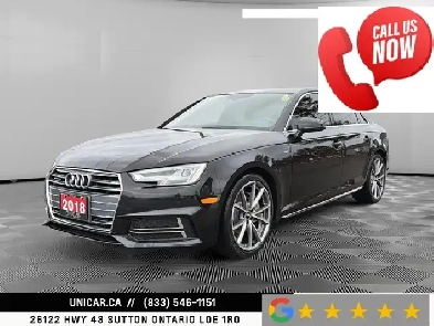 2018 Audi A4 Sedan Progressiv S Line  LOW KM  Blind Spot Collis