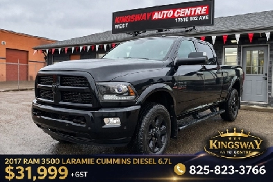 2017 RAM 3500 LARAMIE CREW CAB  67L CUMMINS DIESEL  4X4