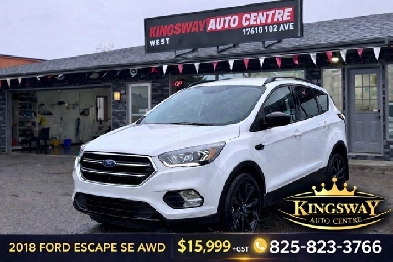2018 FORD ESCAPE SE  15L TURBO  AWD 80123 KM ACCIDENT FREE