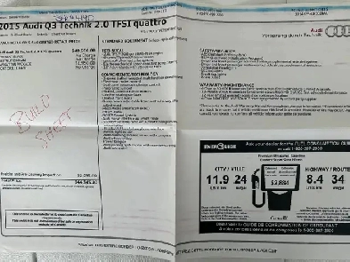 2015 Black Audi Q3 with leather and sunroof