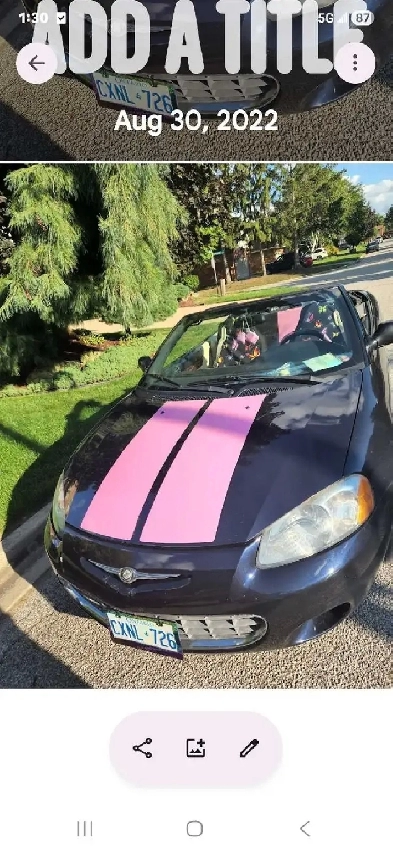 Purple Sebring Convertible