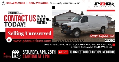 2013 Ford Econoline E-250 - Selling Unreserved at PBR Auctions Image# 1
