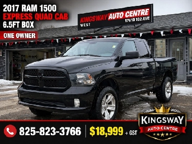 2017 RAM 1500 EXPRESS QUAD CAB  57L HEMI V8  4X4  65FT BOX