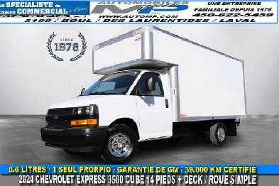 Chevrolet Express Cargo 3500 CUBE 14 PIEDS  DECK AVANT  ROUE SI