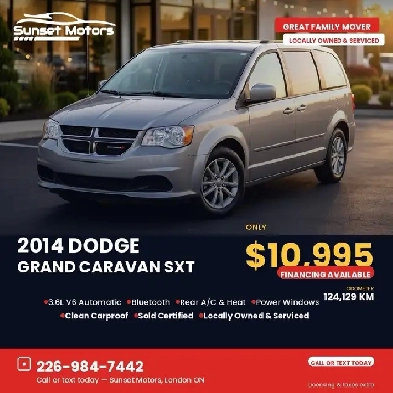 2014 Dodge Grand Caravan SXT | $10,995 | Certified | Sunset Moto