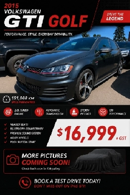 2015 VOLKSWAGEN GTI – 2.0L TURBO – HATCHBACK