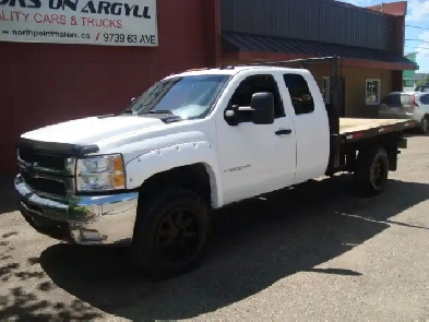 2008 GMC 3500HD EXTENDED CAB 4X4 DIESEL 9 FOOT FLAT DECK