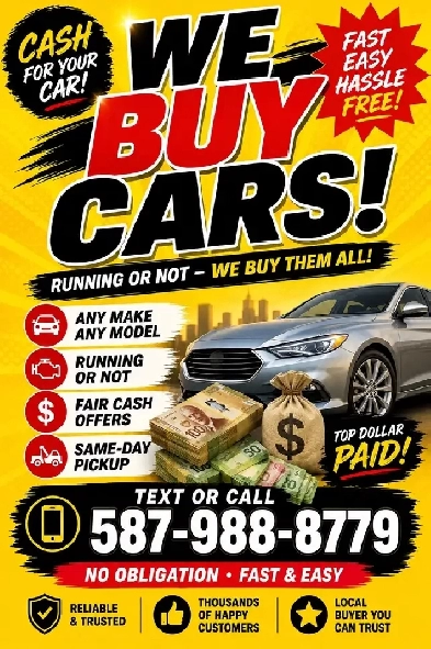 WE BUY CARS, RUNNING OR NOT!