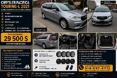 Chrysler Pacifica Touring-L 2021 – 120 954 km – 29 500 $
