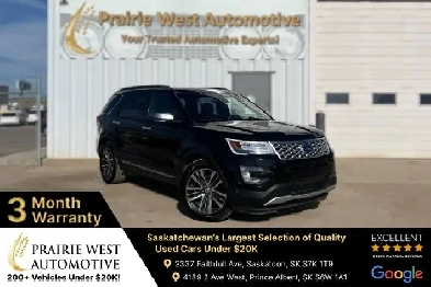 2017 Ford Explorer Platinum 4WD 7 Passenger | Heated Seats | Sun