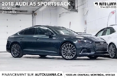 2018 AUDI A5 Sportback Progressiv TOIT PANO/CAMERA/NAV/80,000km