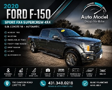 2020 Ford F-150 SPORT FX4 CREW 5.0L /ACCIDENT FREE/BC UNIT/