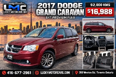 2017 Dodge Grand Caravan SXT PREMIUM PLUS-DVD-NAV-CAMERA-ONLY