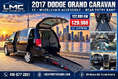 2017 DodgeGrand Caravan SE-WHEELCHAIR ACCESSIBLE VAN-ONLY 107KMS
