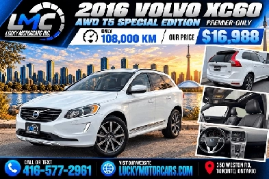 2016 Volvo XC60 AWD T5 SPECIAL EDITION PREMIER-ONLY 108KMS-CER