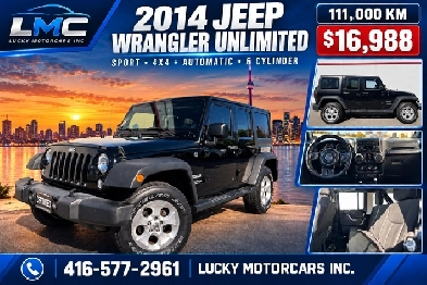 2014 Jeep WRANGLER UNLIMITED SPORT 4WD-AUTO-DEALER SERVICED-111K