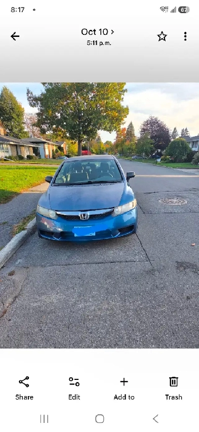 Honda Civic 2009 $2500, 176000km